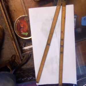Vintage wood & brass folding ruler